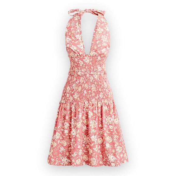 J Crew Gorgeous Smocked Halter Dress in Tossed Floral 2X NWT - Picture 1 of 9